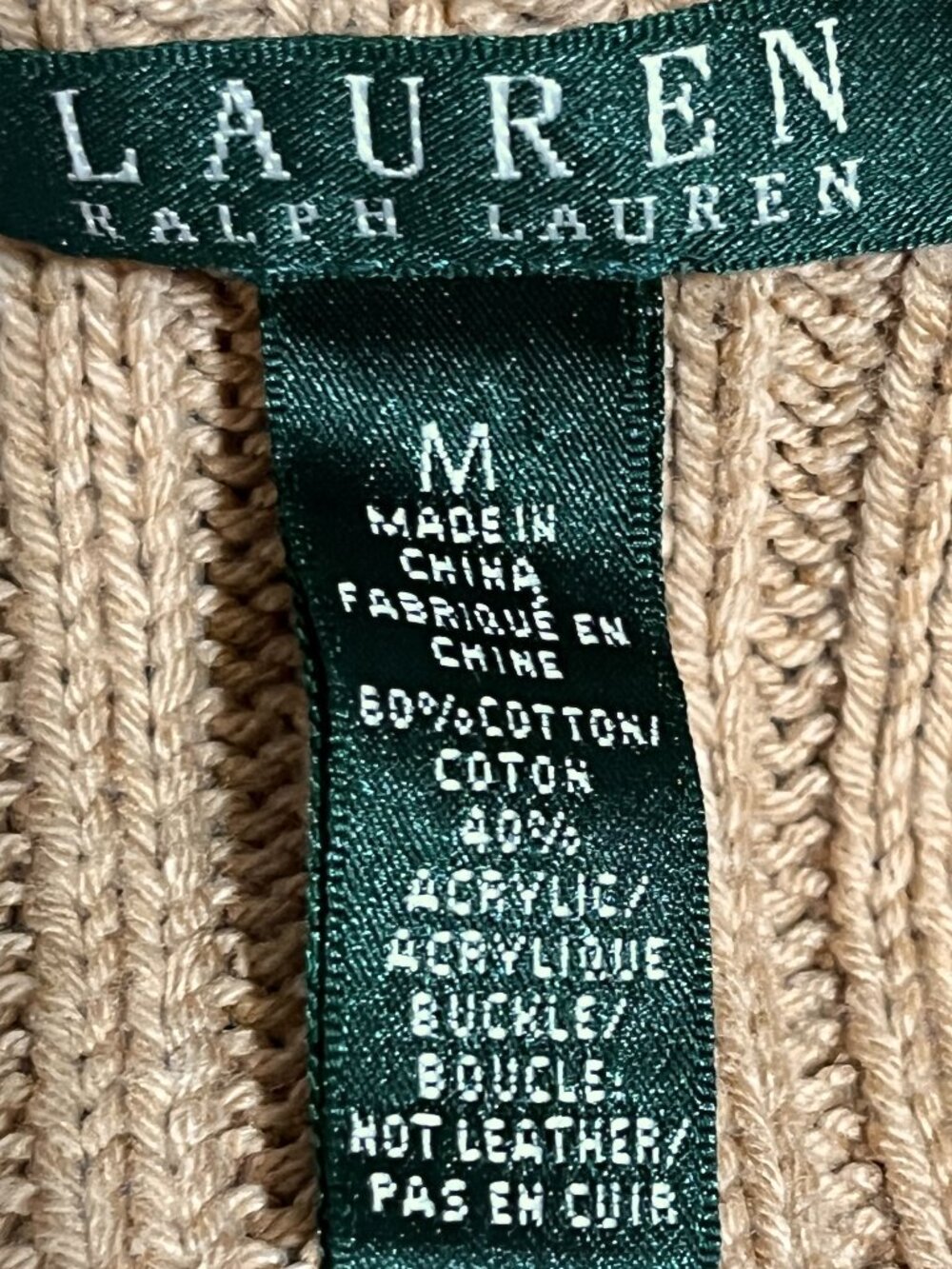 LRL Ralph Lauren Cable Knit Sleeveless Sweater M Equestrian Preppy Old Money - Picture 6 of 7